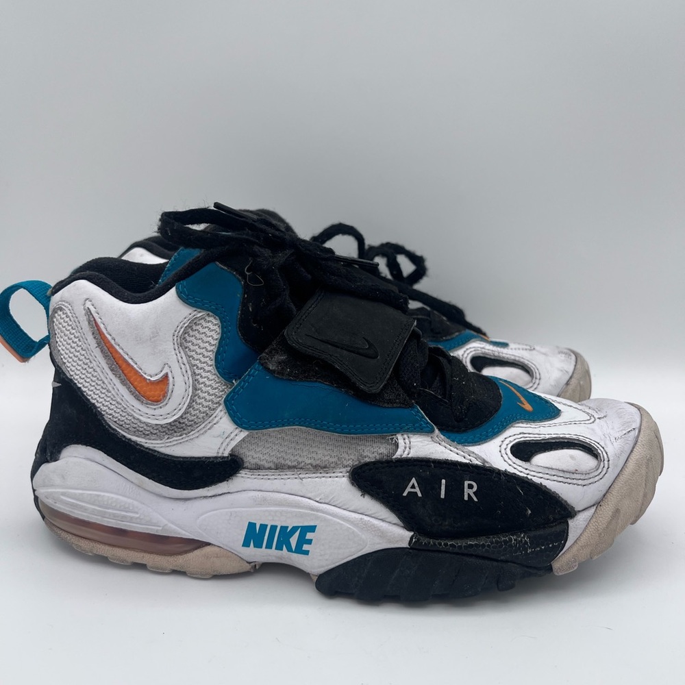 Nike Air‎ Speed Turf White Black Blue Orange Sneakers 525225-100 Mens Size 8